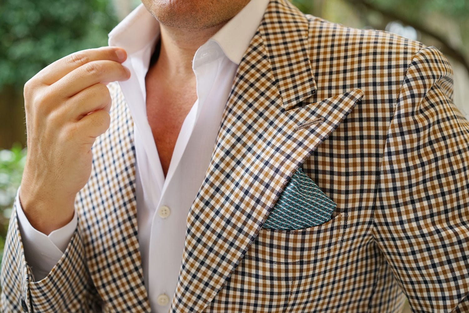 Seychelles Teal Anchor Pocket Square