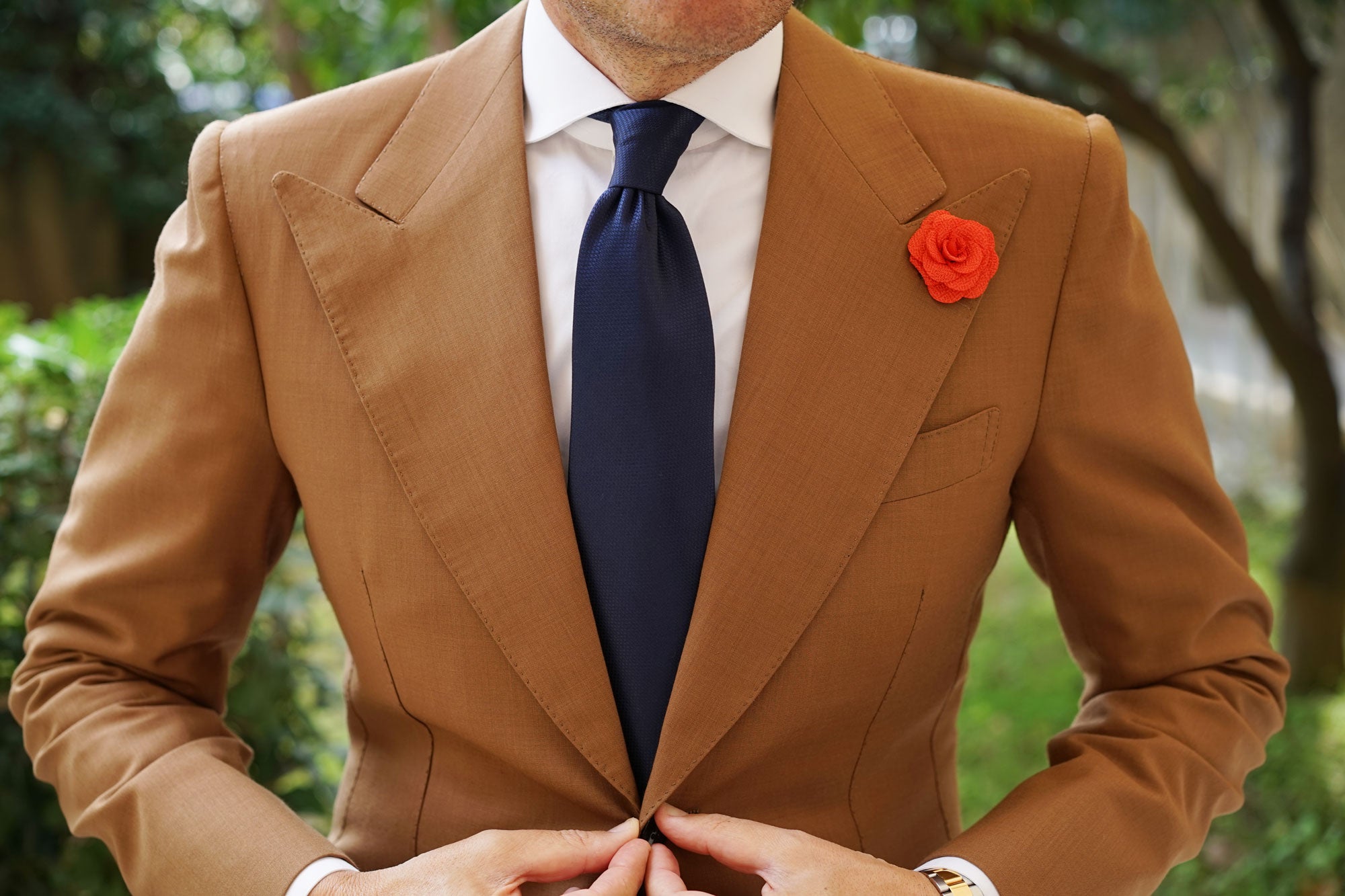 Royal Red Lapel Flower