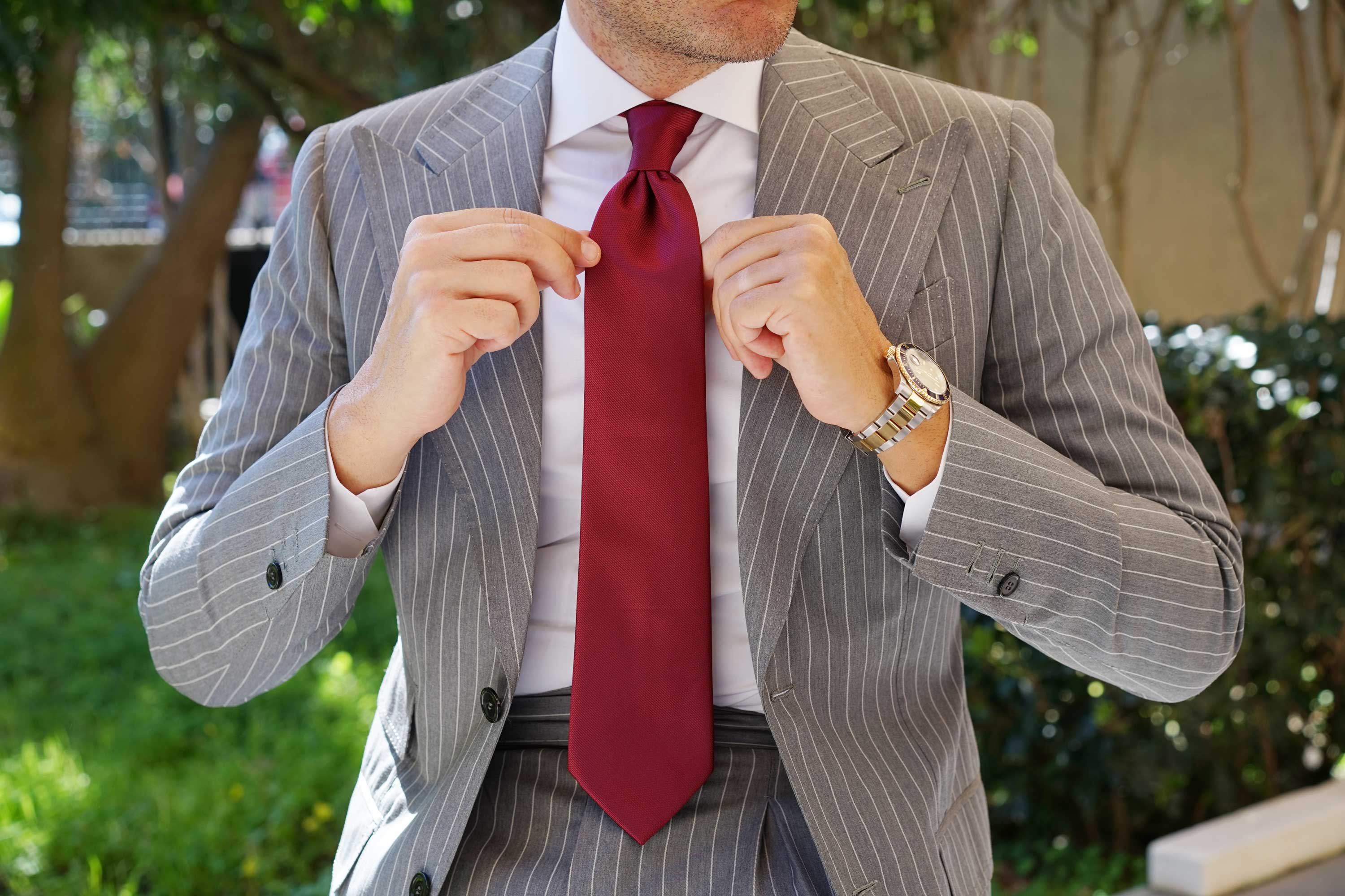 Burgundy Weave Necktie