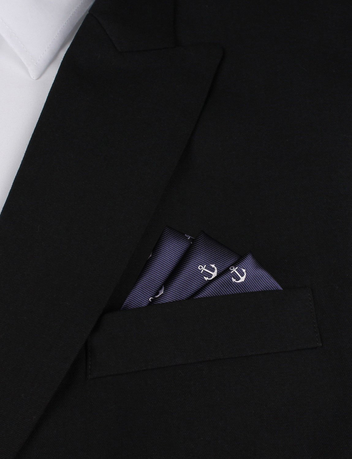 The OTAA Navy Blue Anchor Pocket Square