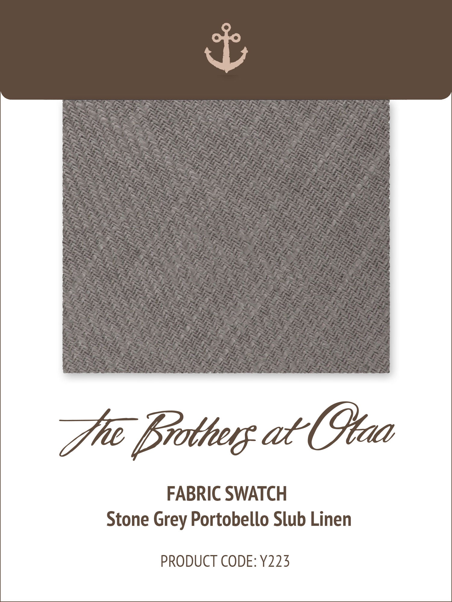 Fabric Swatch (Y223) - Stone Grey Portobello Slub Linen