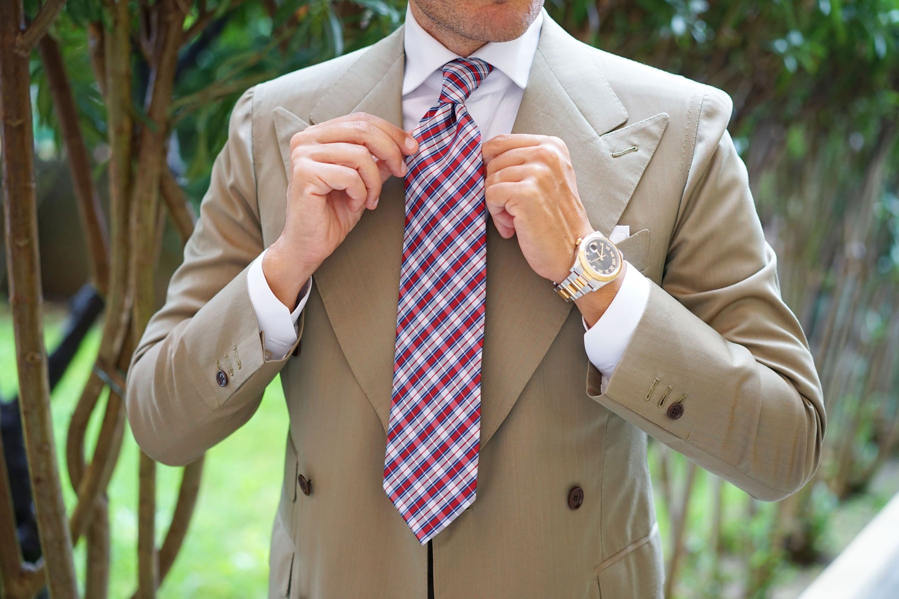 Tango Maroon with Blue Stripes Necktie