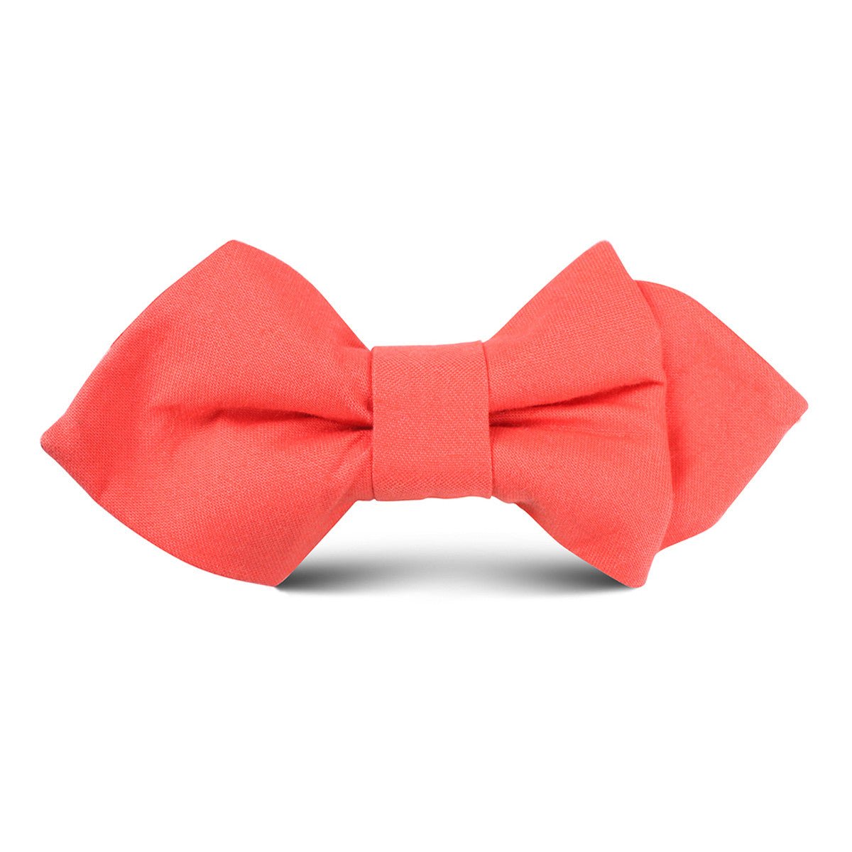 Coral Pink Cotton Kids Diamond Bow Tie