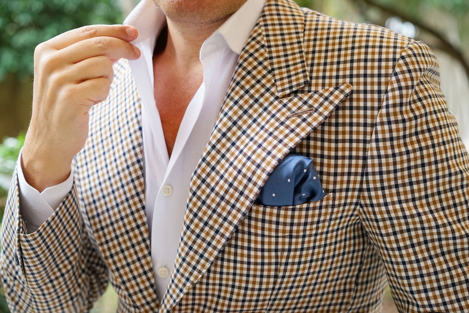 Prussian Polka Dots Pocket Square