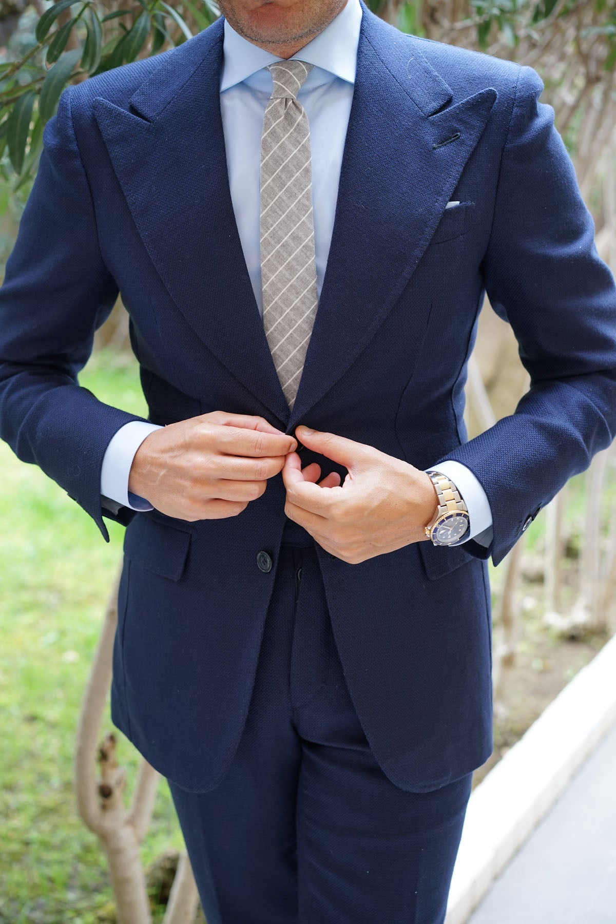 Grey Edinburgh Pinstripe Skinny Tie