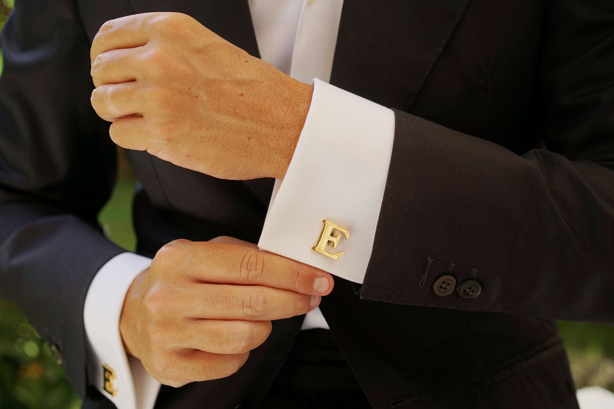 Letter E Gold Cufflinks