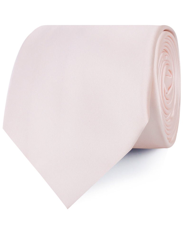 Nude Pink Satin Necktie