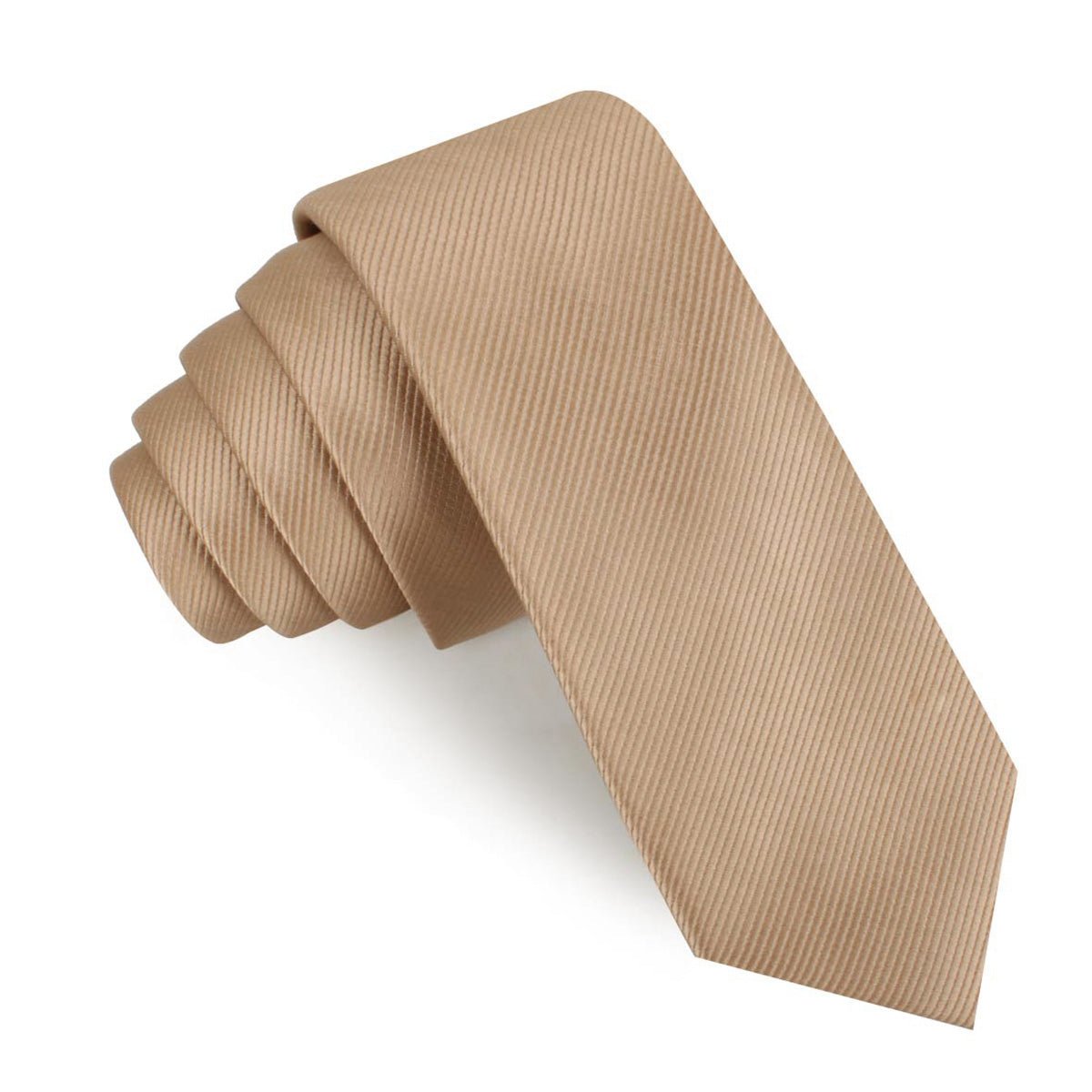 Nude Brown Twill Skinny Tie