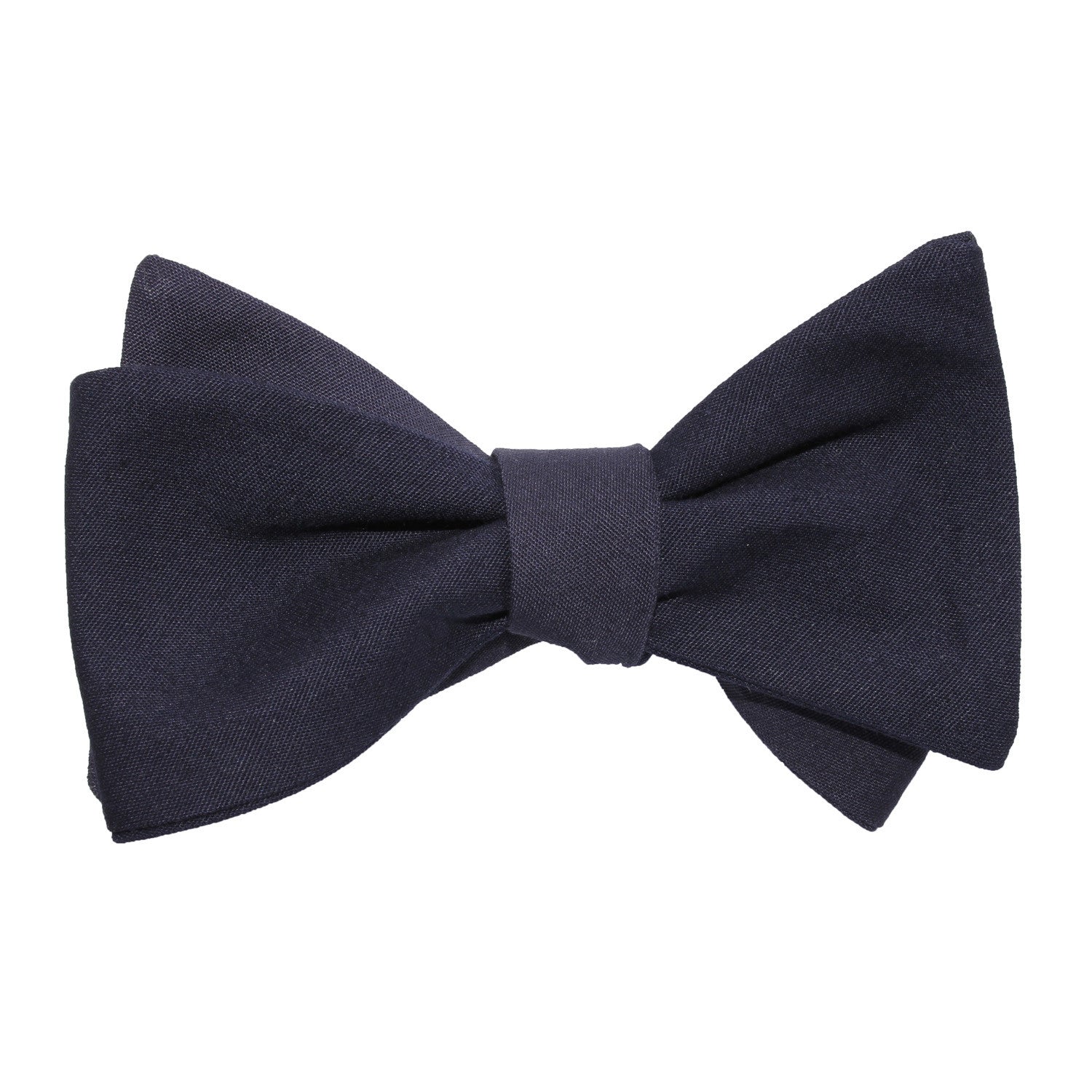 Navy Blue Cotton Self Tie Bow Tie