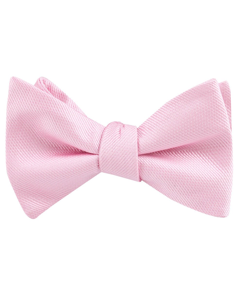 Tickled Pink Weave Self Bow Tie