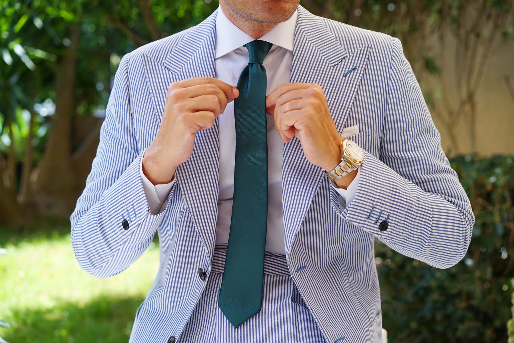 Juniper Dark Green Twill Skinny Tie