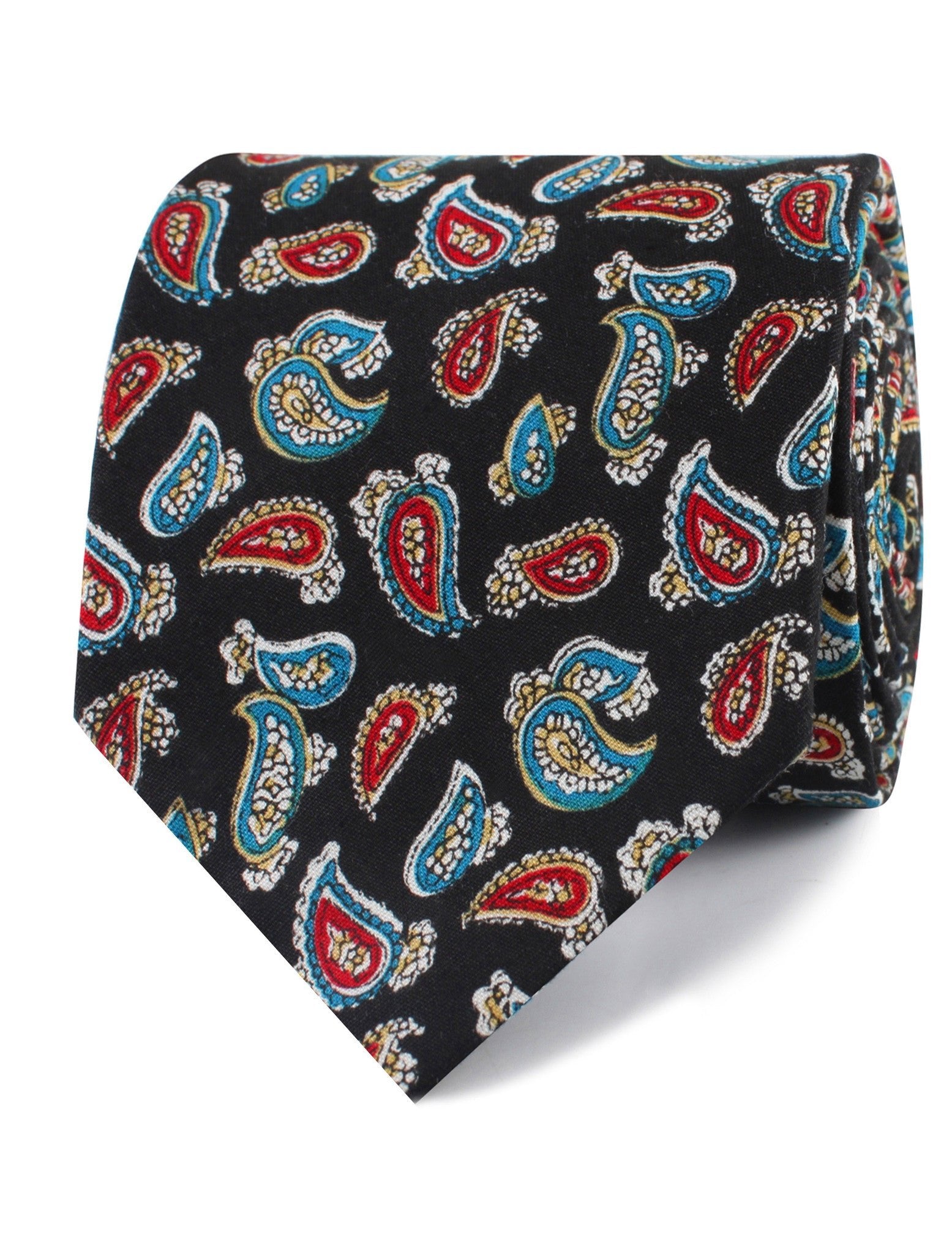 Black Twisted Teardrop Paisley Tie