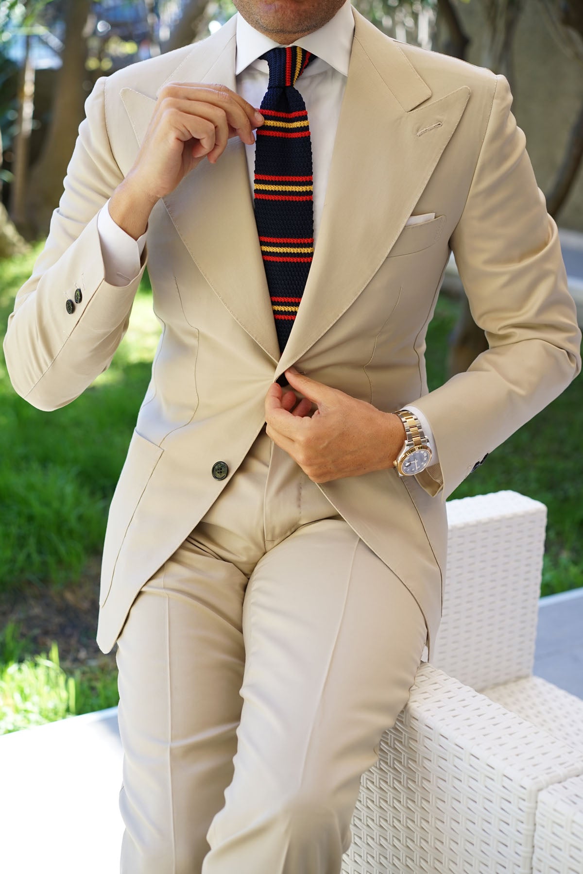 Moroccan Striped Knitted Tie