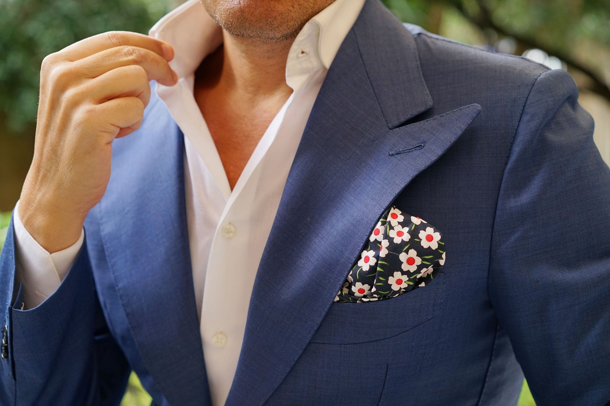 Fijian Midnight Floral Pocket Square