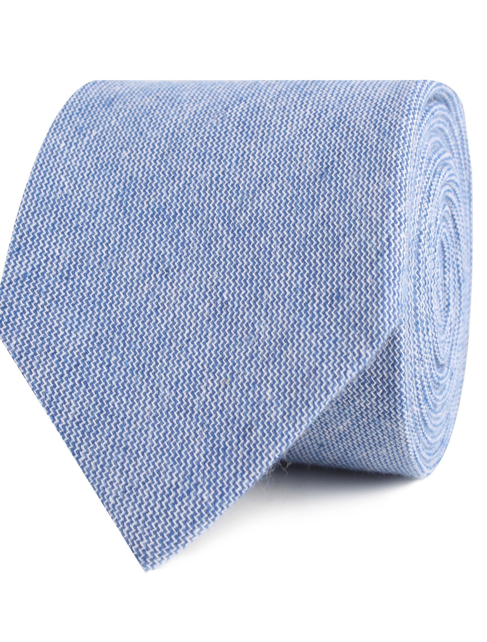 Santorini Blue Zig Zag Linen Tie