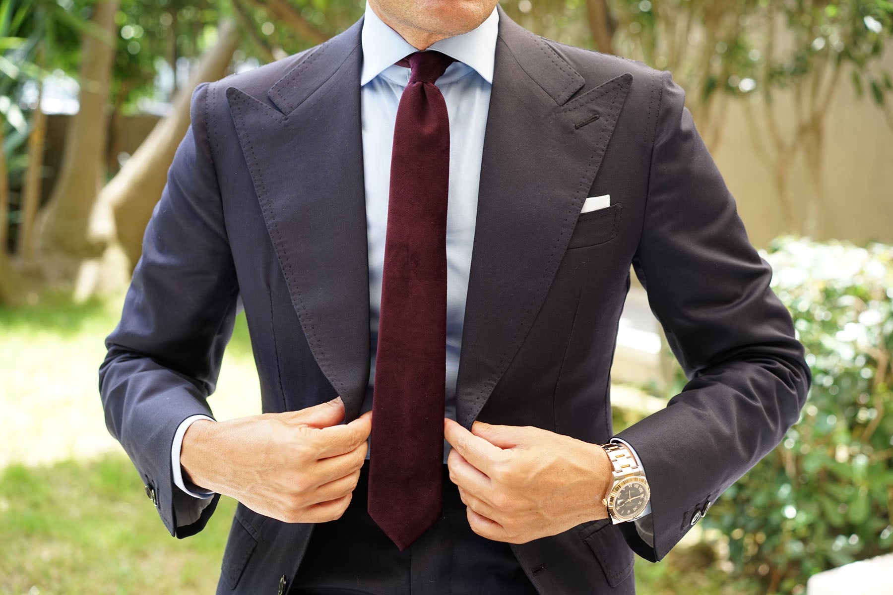 Bond Burgundy Velvet Skinny Tie