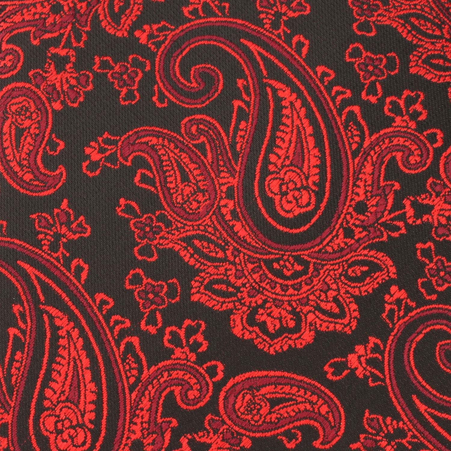 Paisley Red and Black Pocket Square