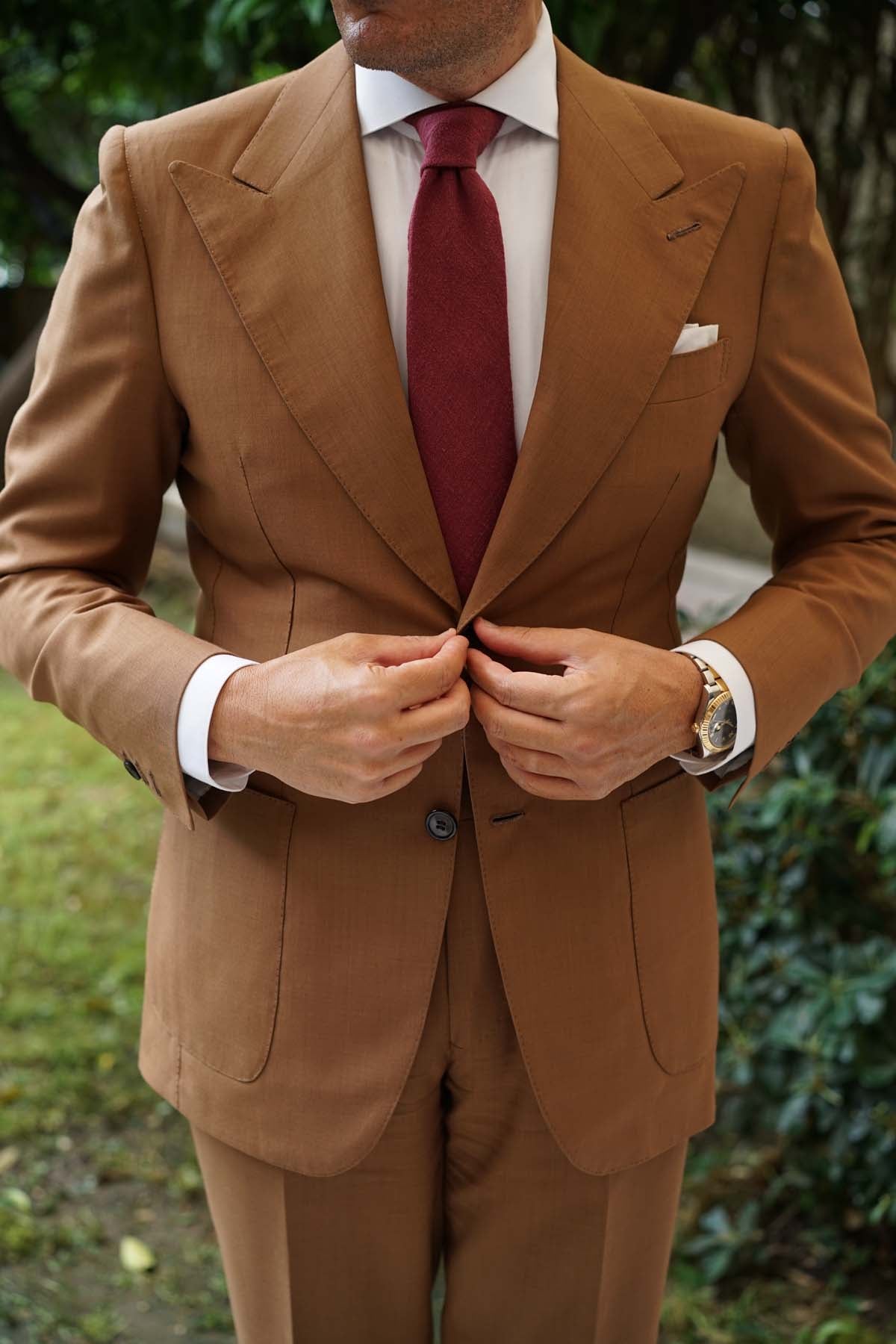 Chianti Maroon Linen Necktie