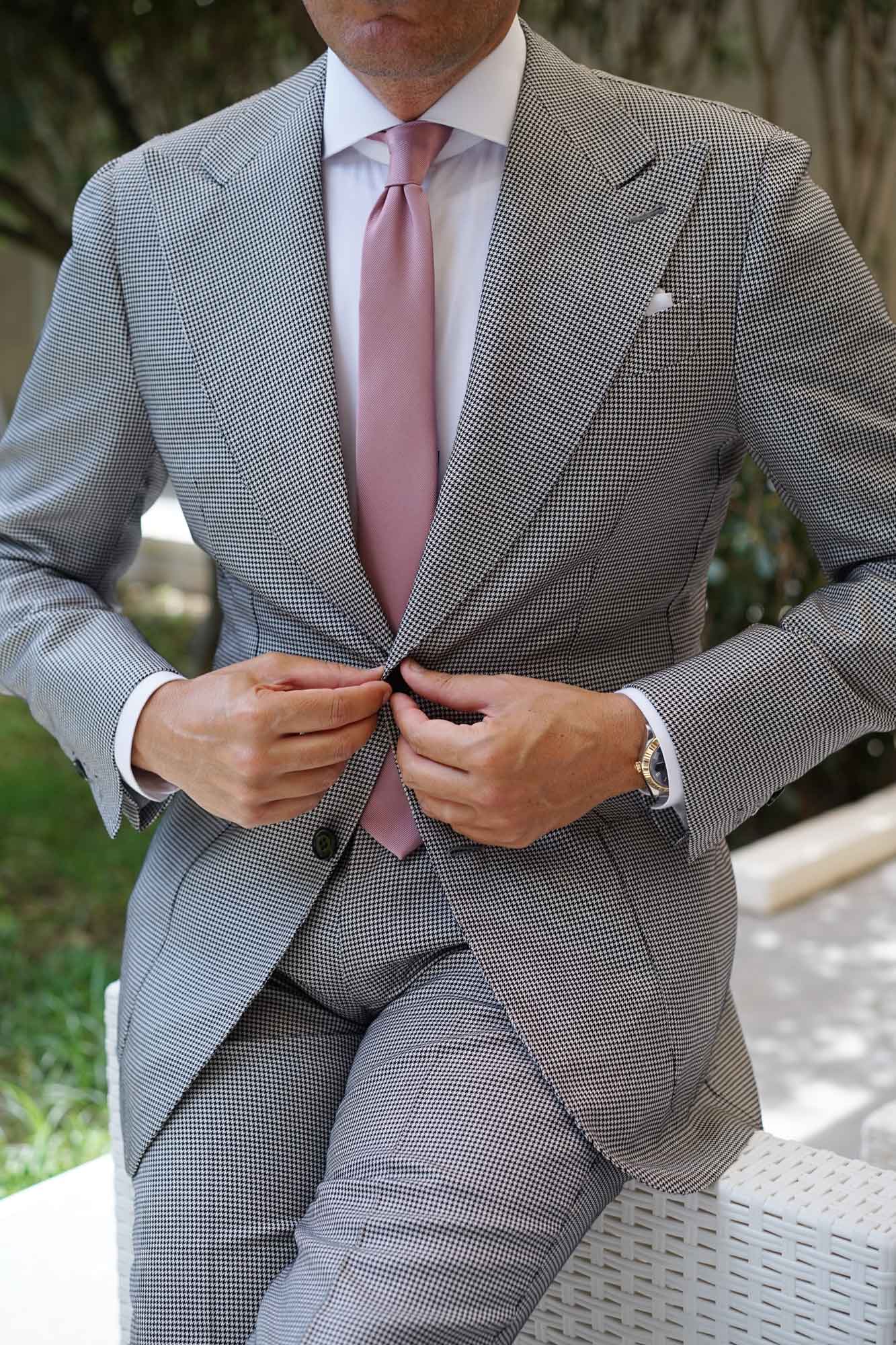 Dusty Rose Twill Skinny Tie