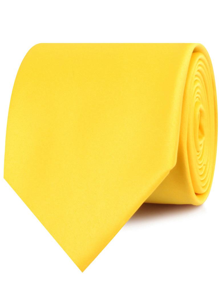 Sunflower Chrysanthemum Yellow Satin Necktie