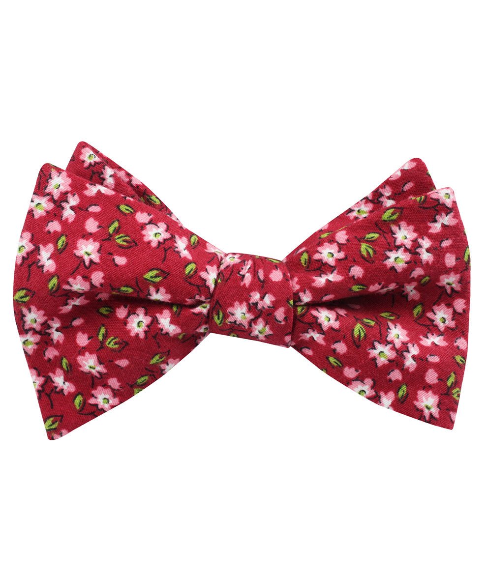 Cano Cristales Scarlet Floral Self Bow Tie