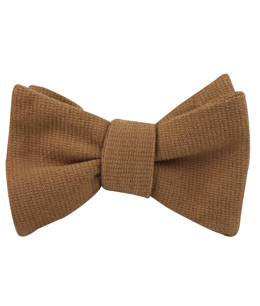 Dark Mustard Twill Linen Self Bow Tie