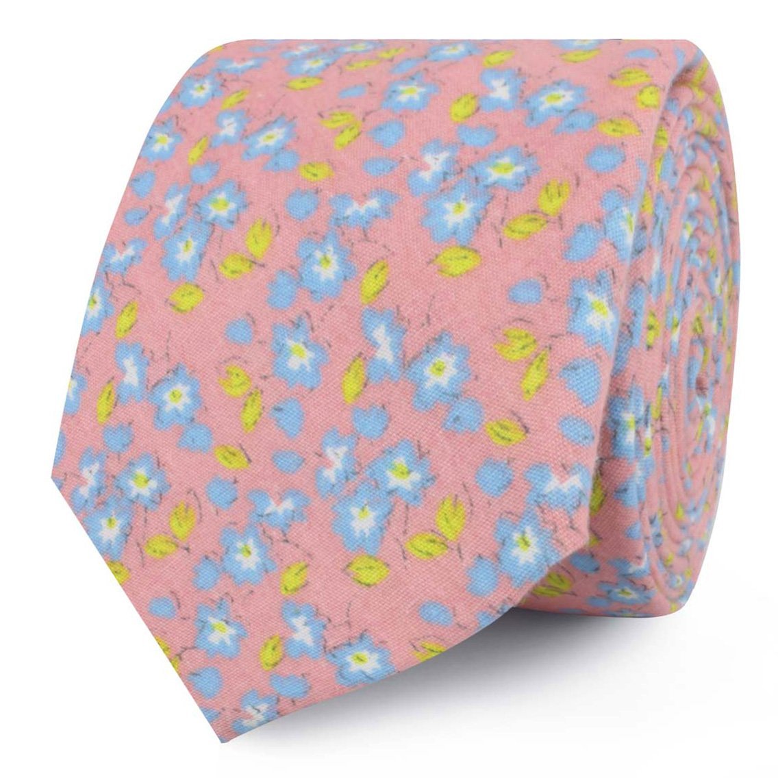 Isle of Skye Peach Floral Skinny Tie