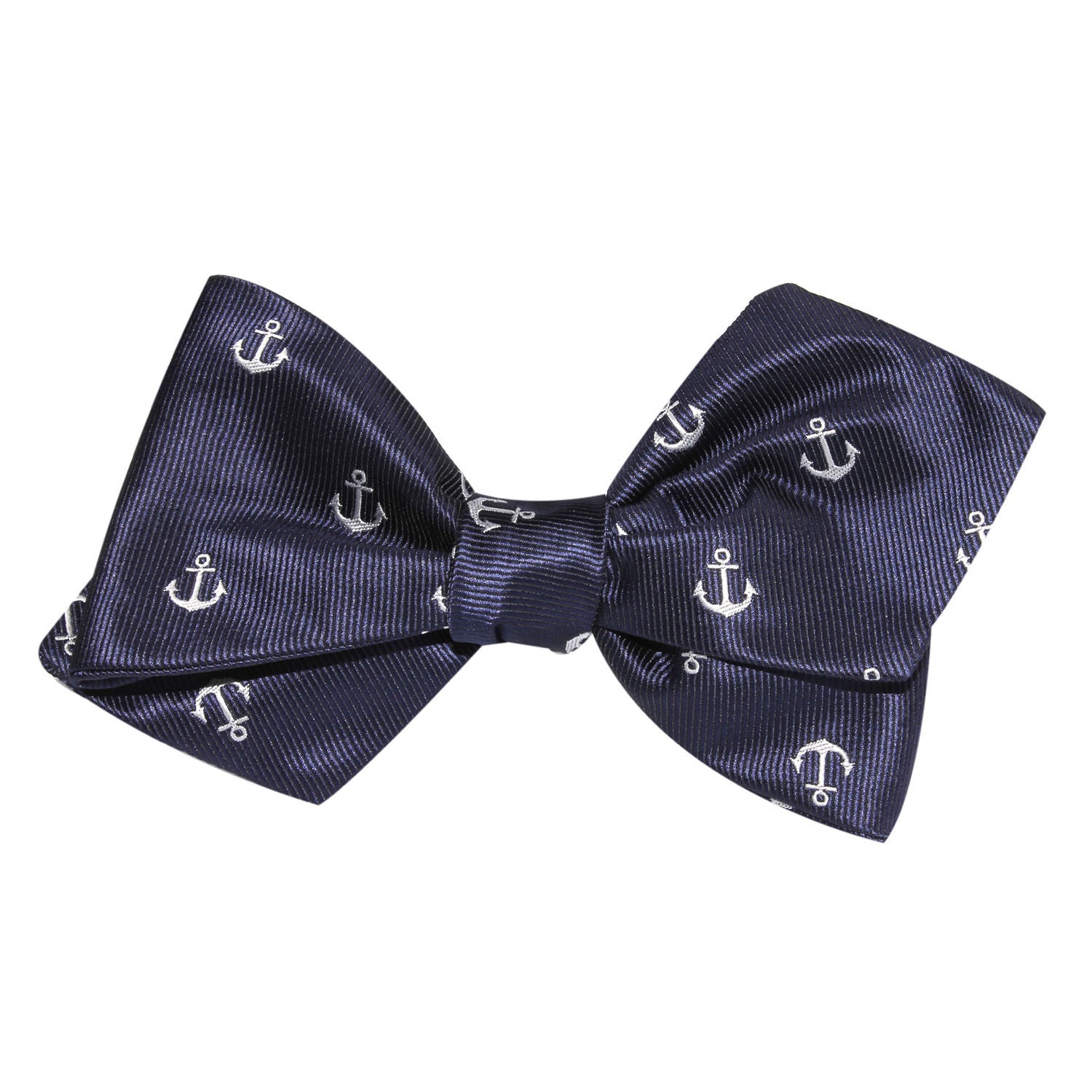 The OTAA Navy Blue Anchor Self Tie Diamond Tip Bow Tie