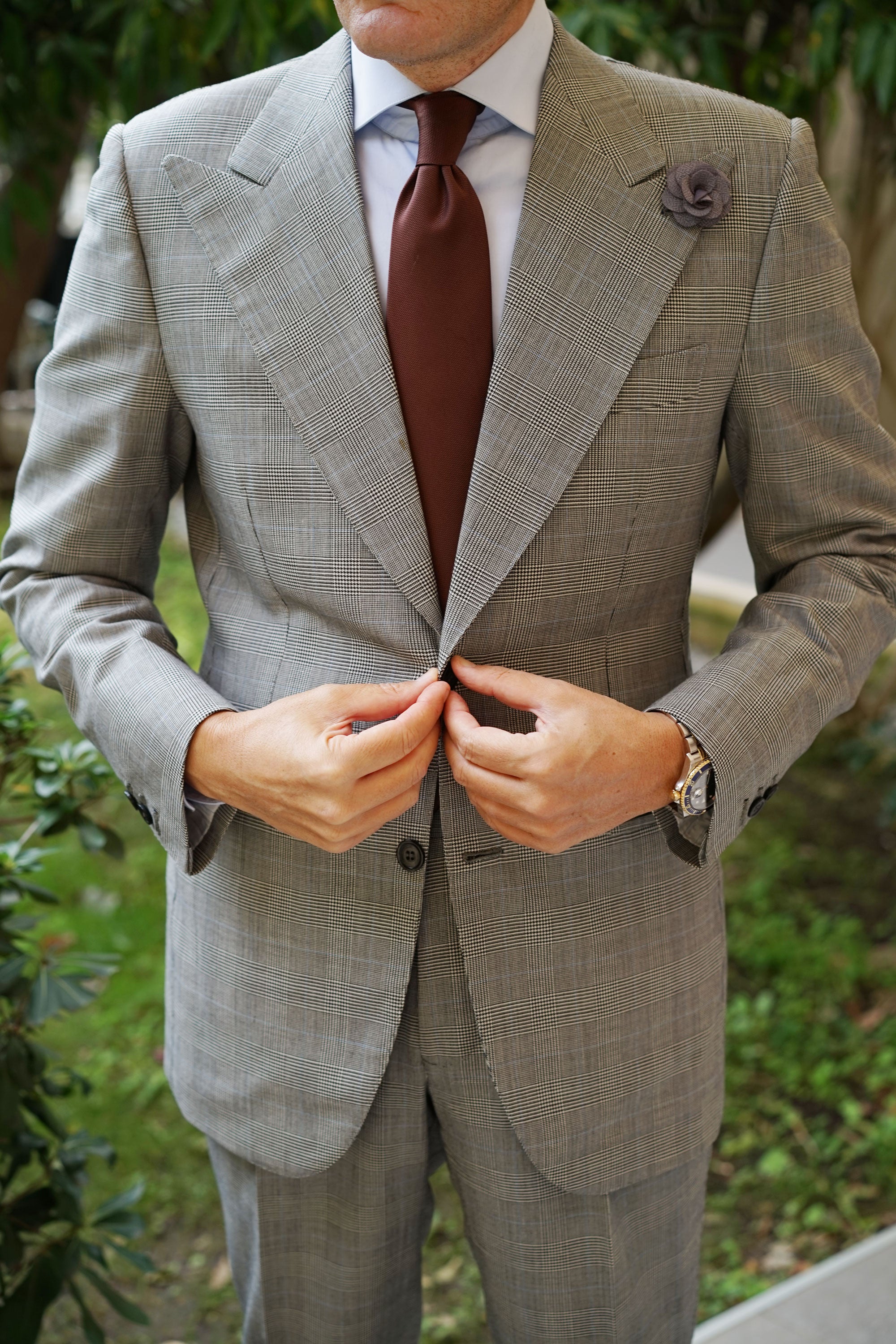 Charcoal Grey Lapel Flower