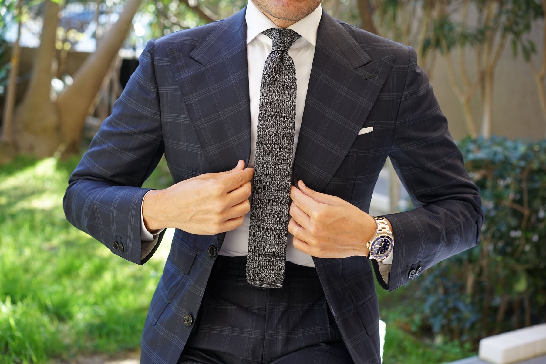 The Brando Black Tweed Knitted Tie