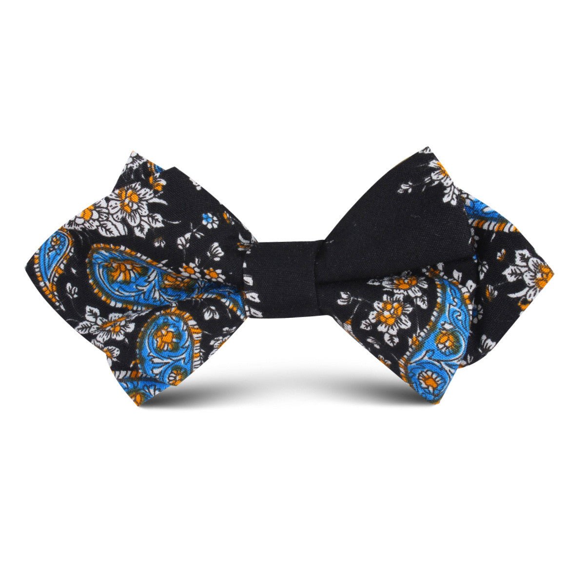 Venetian Lagoon Blue Paisley Kids Diamond Bow Tie