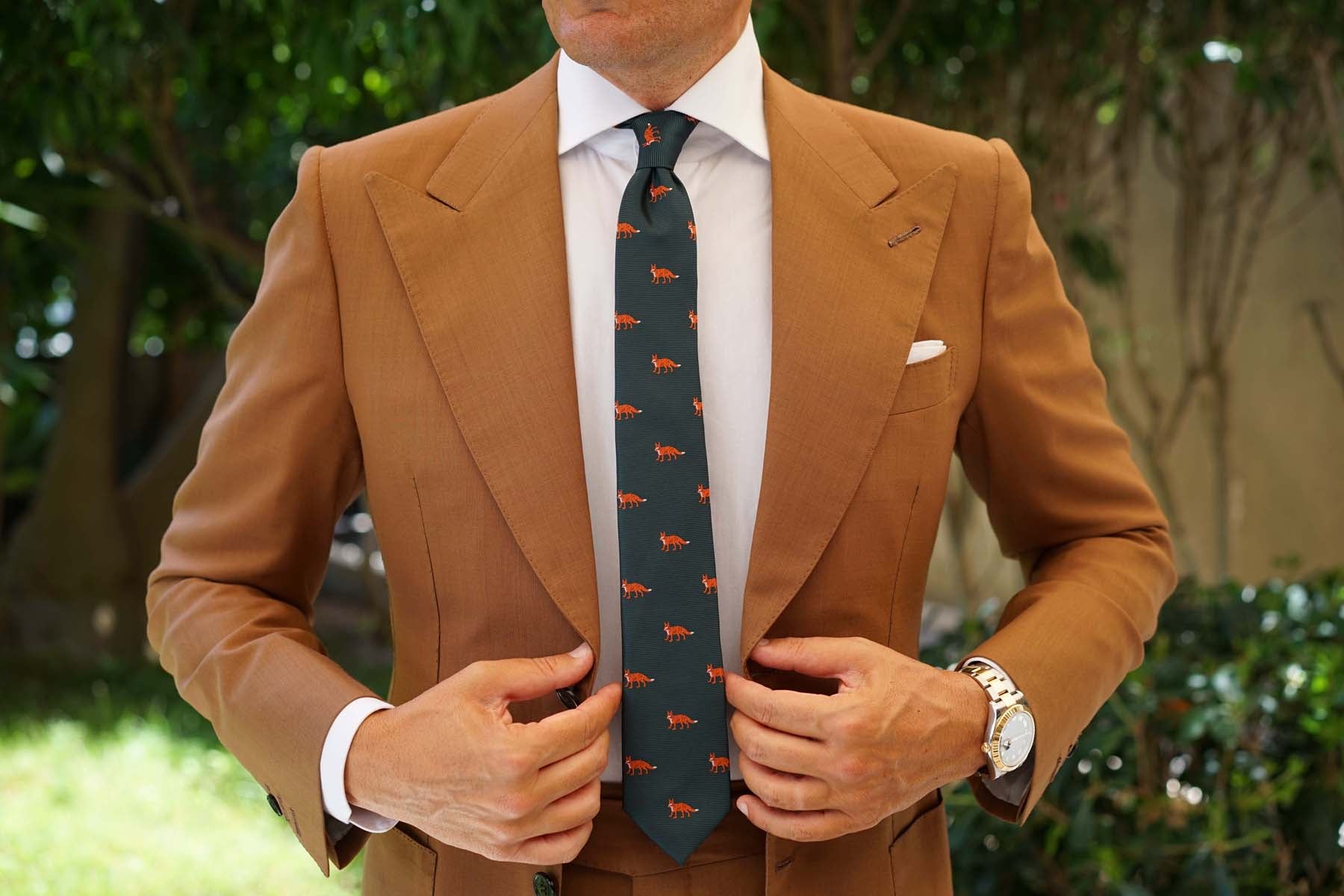 Culpeo Fox Dark Green Skinny Tie