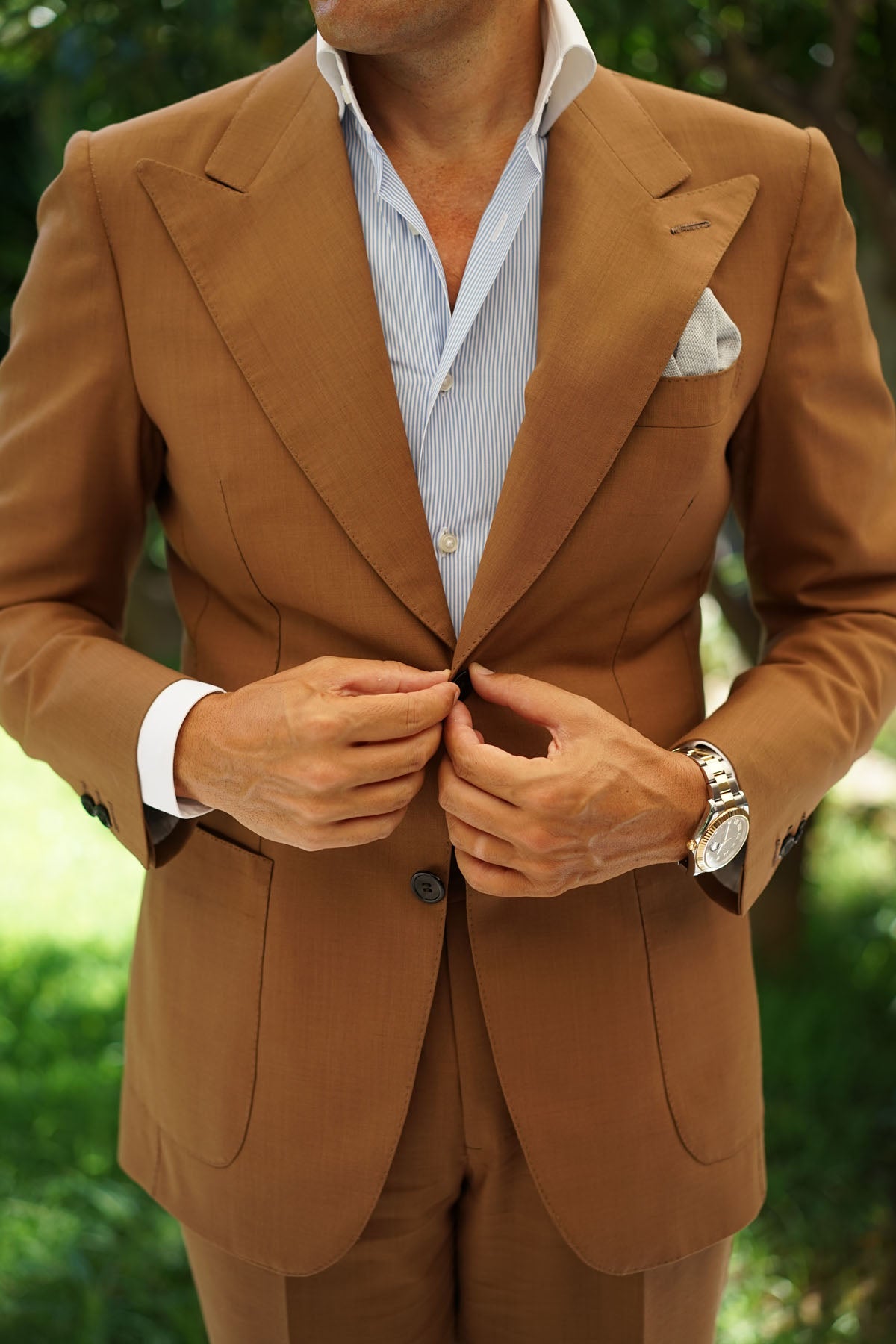 Dry Grey Donegal Linen Pocket Square