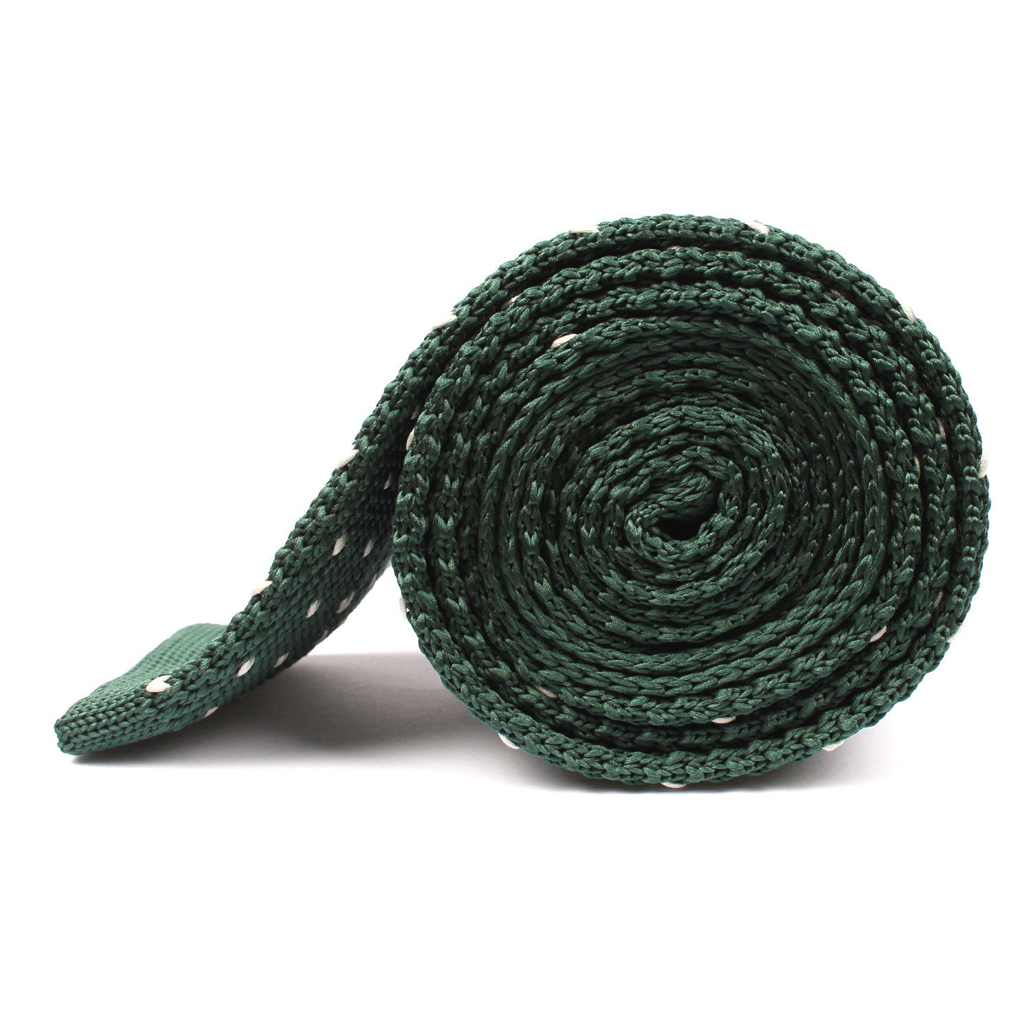 Forest Green & White Pattern Knitted Tie