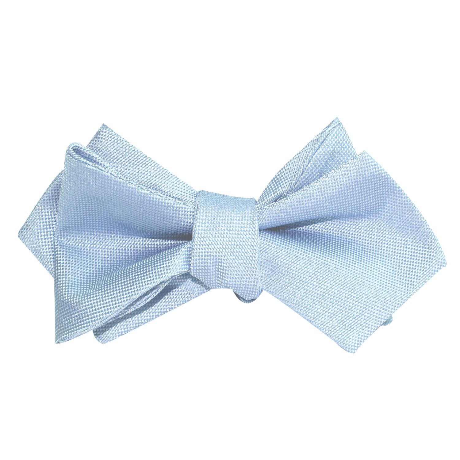 Mint Blue Self Tie Diamond Tip Bow Tie