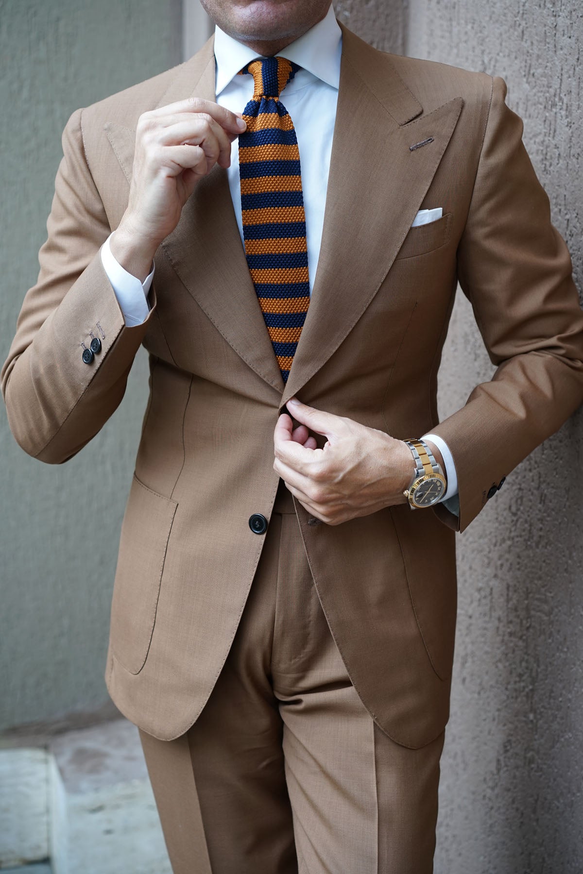 The Italian Flair Brown Knitted Tie