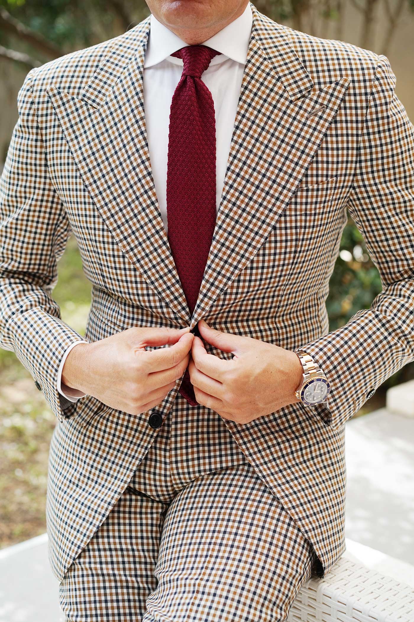 Mulled Burgundy Knitted Tie