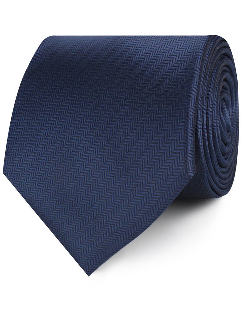 Indigo Blue Herringbone Necktie