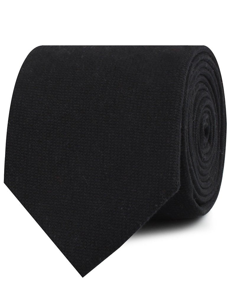 Montego Black Linen Necktie