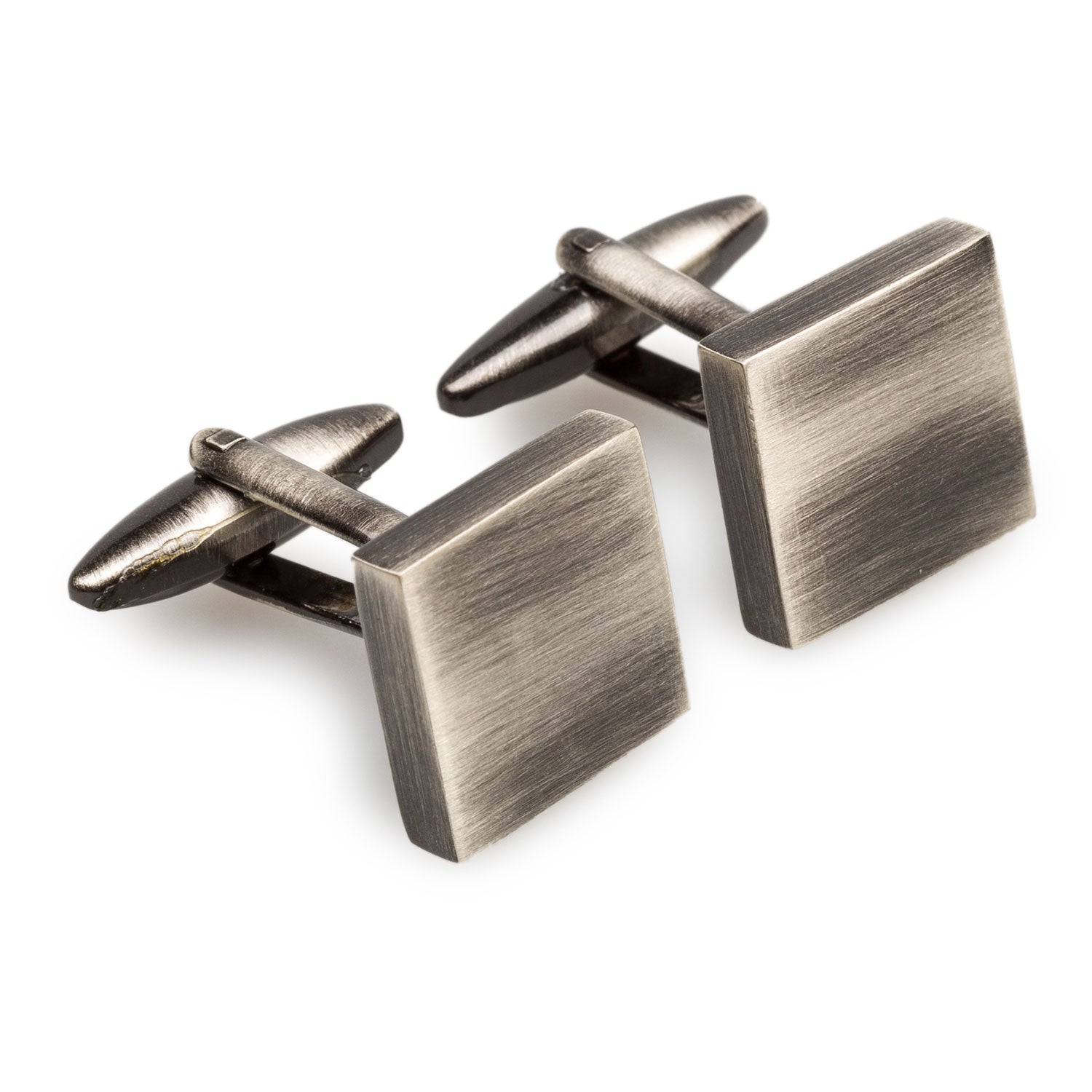 Luxor Brushed Silver Square Cufflinks