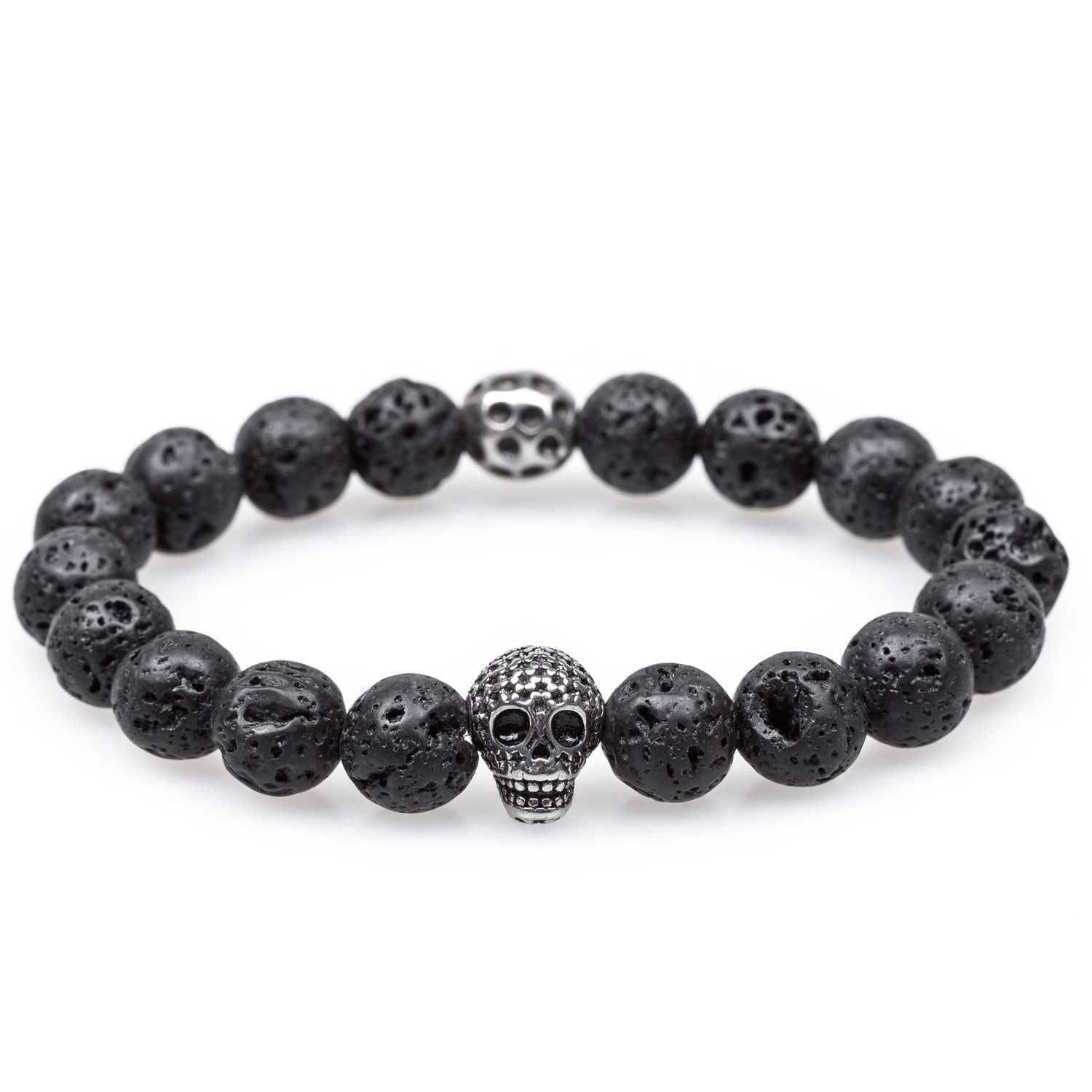 Flores Island Volcanic Rock Skull Bracelet