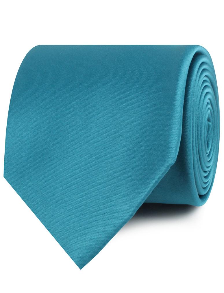 Oasis Teal Satin Necktie