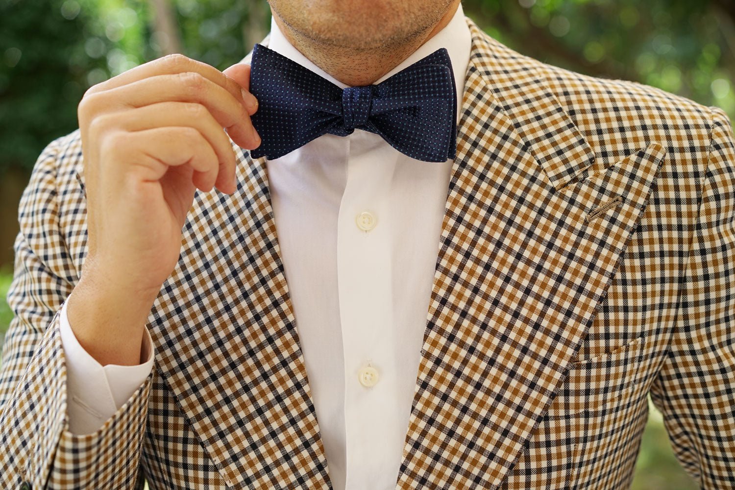 Kroc Blue Pin Dot Self Bow Tie