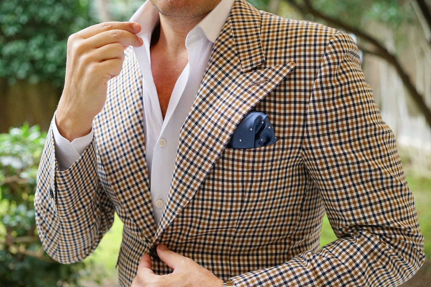 Prussian Polka Dots Pocket Square