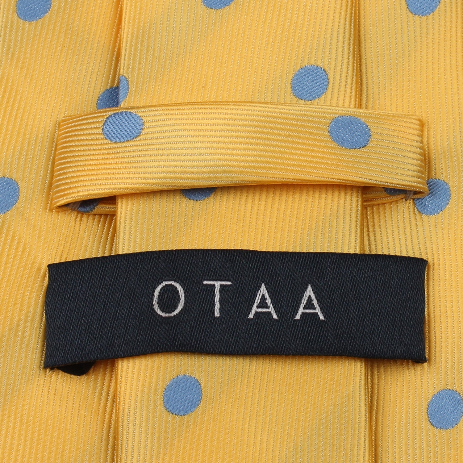 Yellow Tie with Light Blue Polka Dots