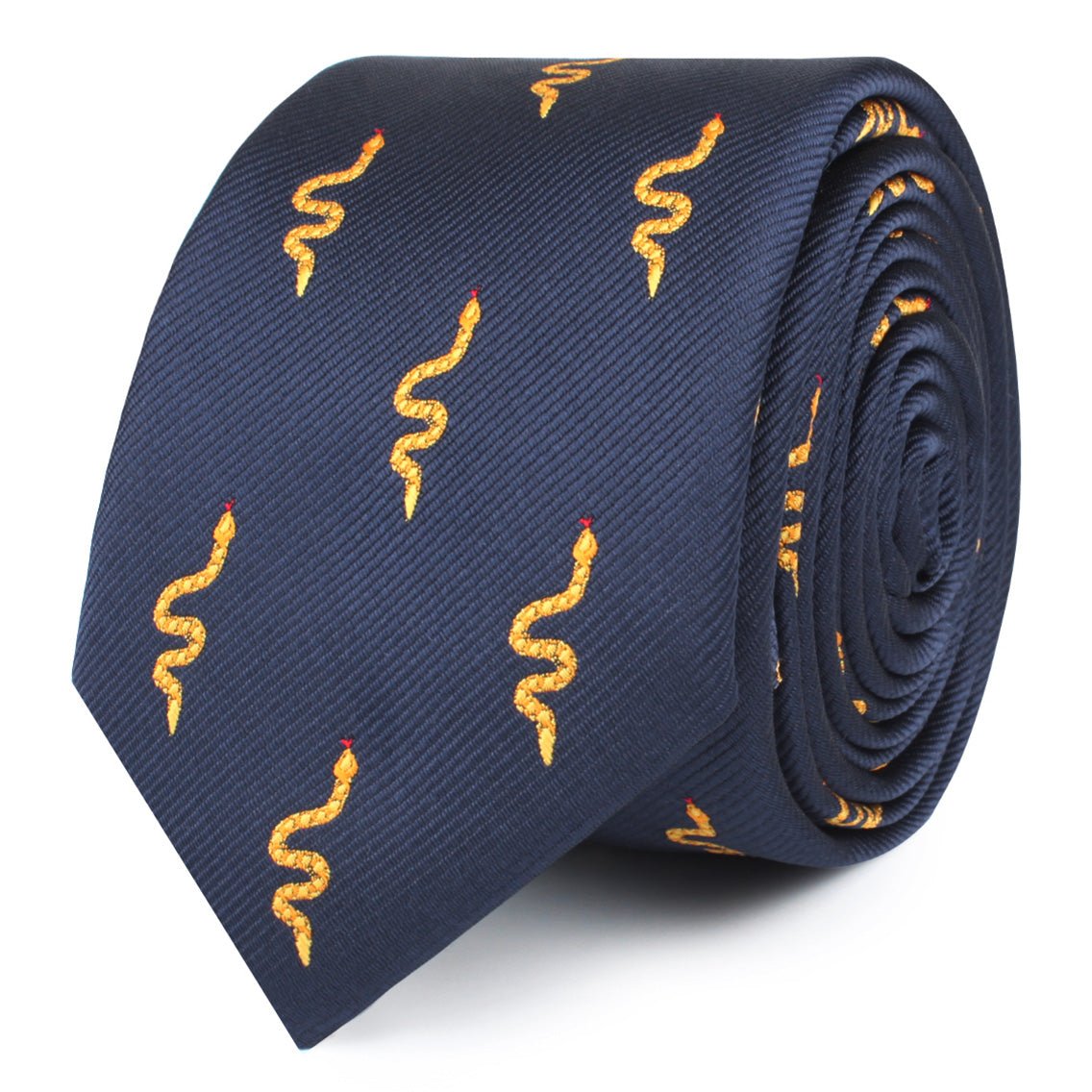 Yellow Snake Skinny Tie