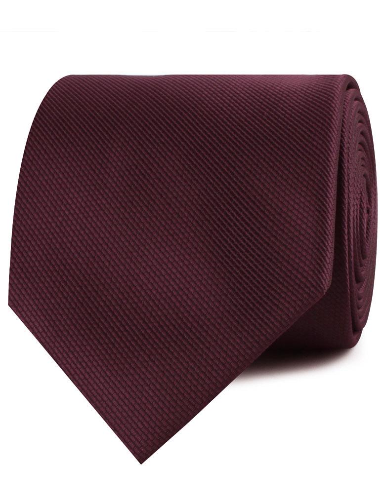 Garnet Wine Burgundy Weave Necktie