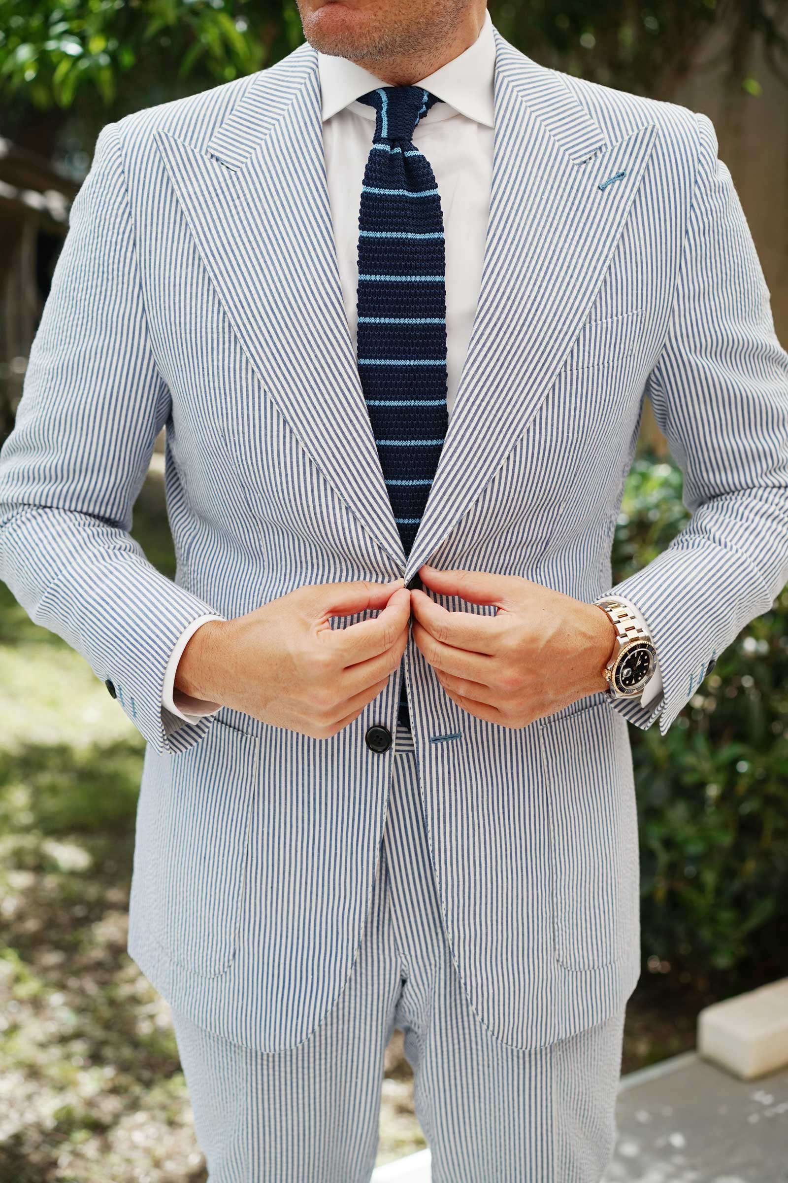 Axel Blue Striped Knitted Tie