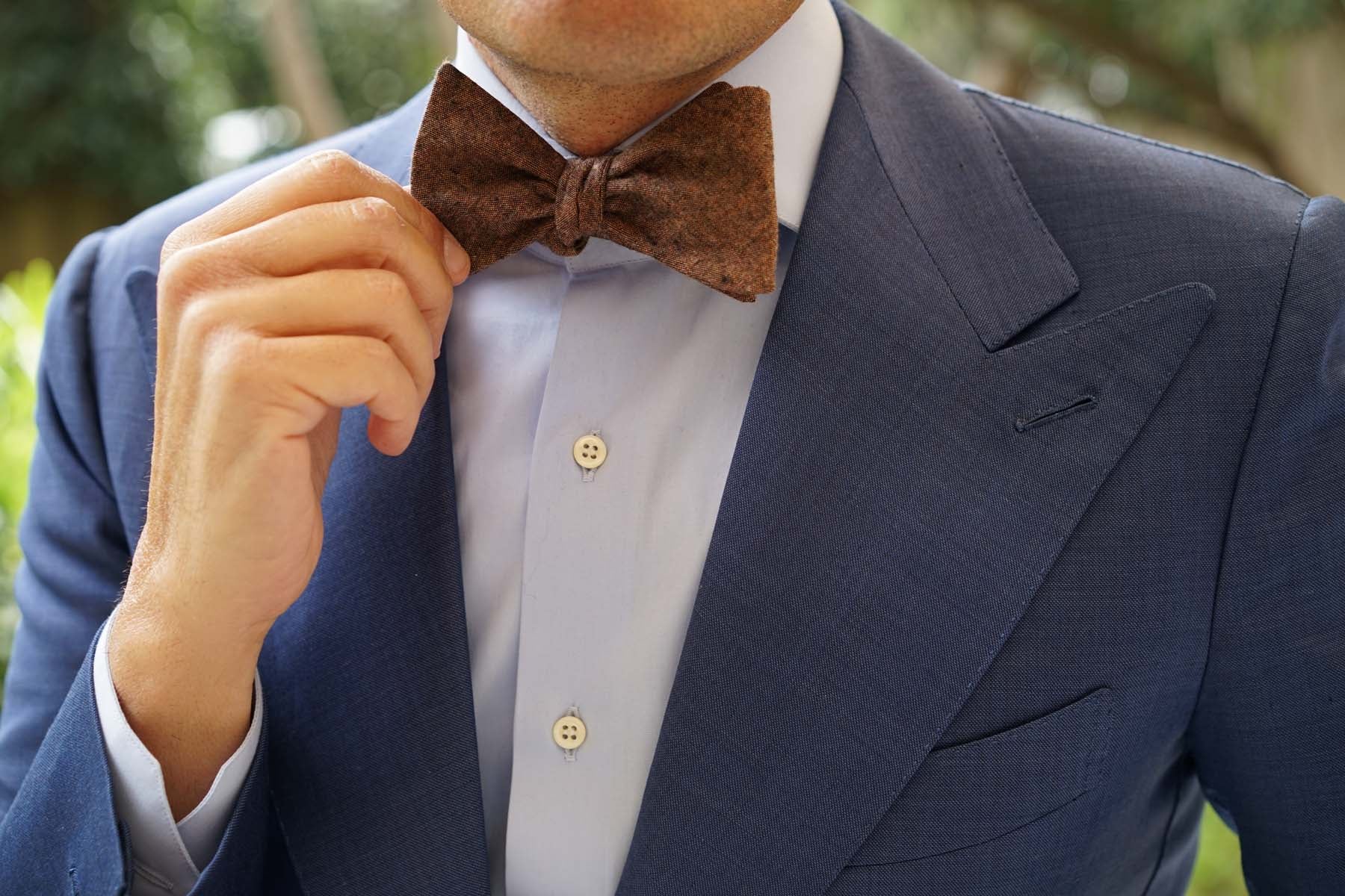 Monaco Brown Self Bow Tie