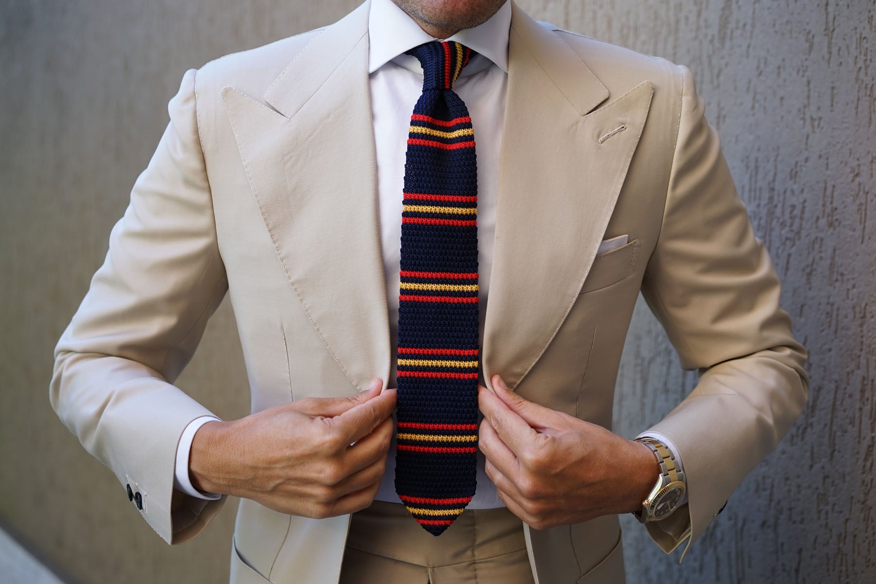 Moroccan Striped Knitted Tie